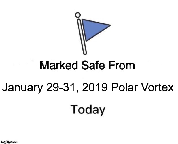 Marked Safe From Meme | January 29-31, 2019 Polar Vortex | image tagged in marked safe from facebook meme template | made w/ Imgflip meme maker