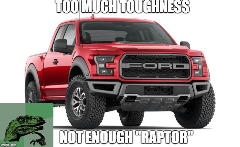 Not enough Raptor | TOO MUCH TOUGHNESS; NOT ENOUGH "RAPTOR" | image tagged in funny,memes,philosoraptor | made w/ Imgflip meme maker