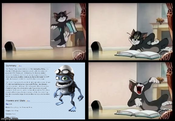 VS battles wiki why..... | image tagged in tom and jerry book,vs battles wiki | made w/ Imgflip meme maker