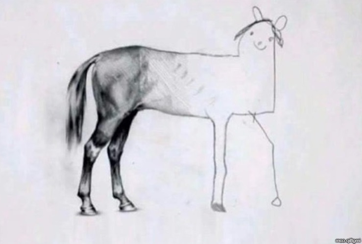 High Quality Horse Drawing Blank Meme Template