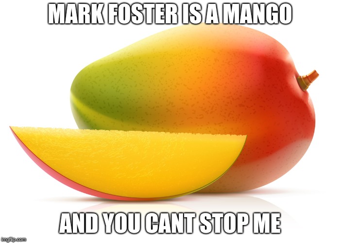 Mango | MARK FOSTER IS A MANGO; AND YOU CANT STOP ME | image tagged in mango | made w/ Imgflip meme maker