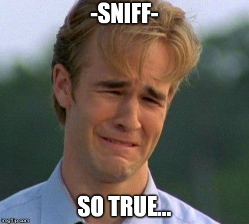1990s First World Problems Meme | -SNIFF- SO TRUE... | image tagged in memes,1990s first world problems | made w/ Imgflip meme maker
