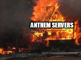 burning cabin | ANTHEM SERVERS | image tagged in burning cabin | made w/ Imgflip meme maker