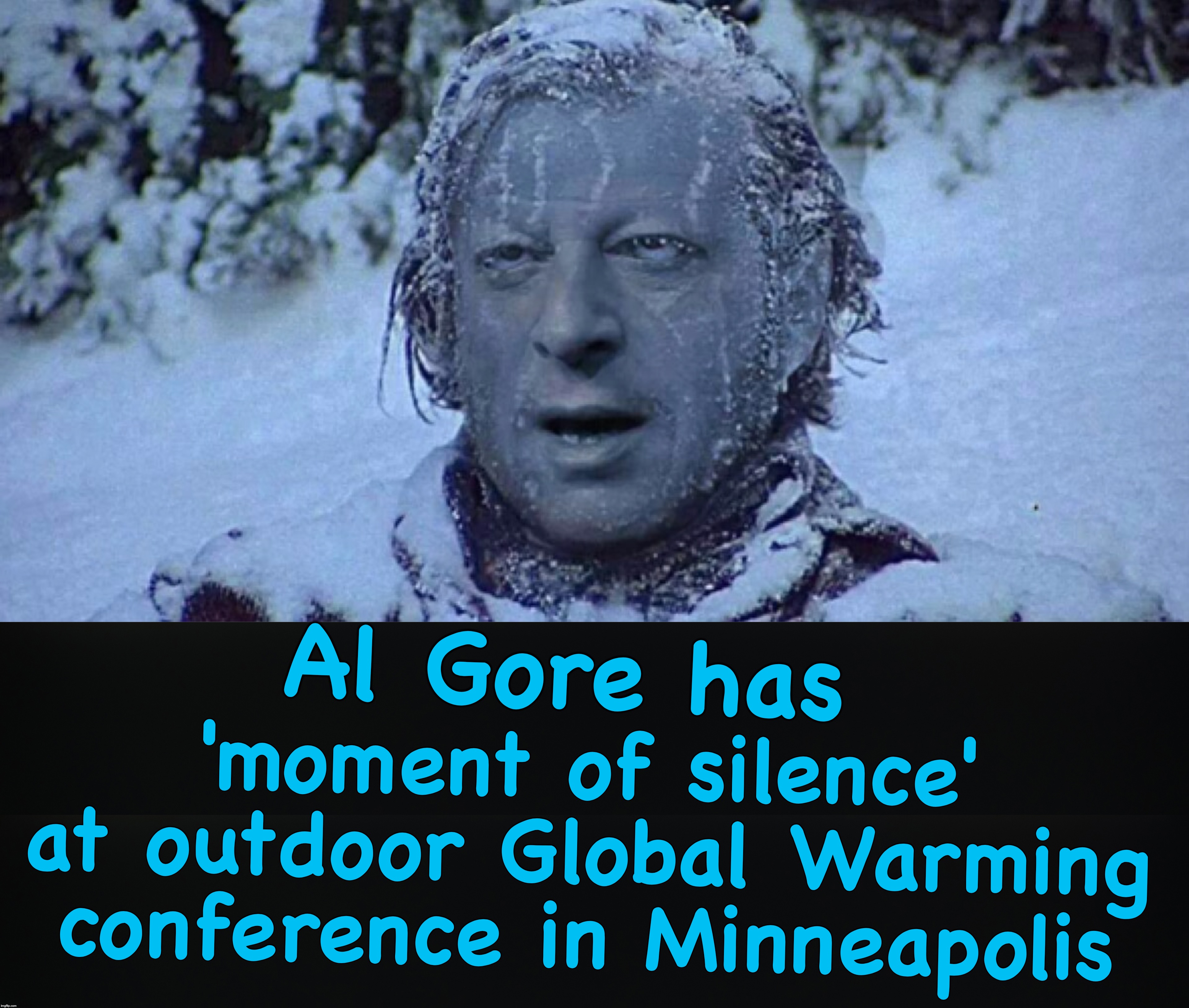 I guess this is the reason they changed it to 'Climate Change' | 'moment of silence' at outdoor Global Warming conference in Minneapolis; Al Gore has | image tagged in al gore,global warming | made w/ Imgflip meme maker