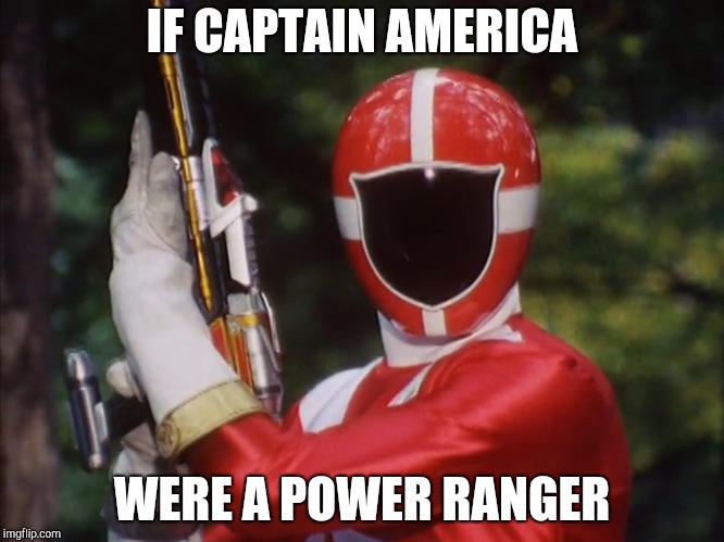 IF CAPTAIN AMERICA; WERE A POWER RANGER | image tagged in power rangers lightspeed rescue red ranger | made w/ Imgflip meme maker