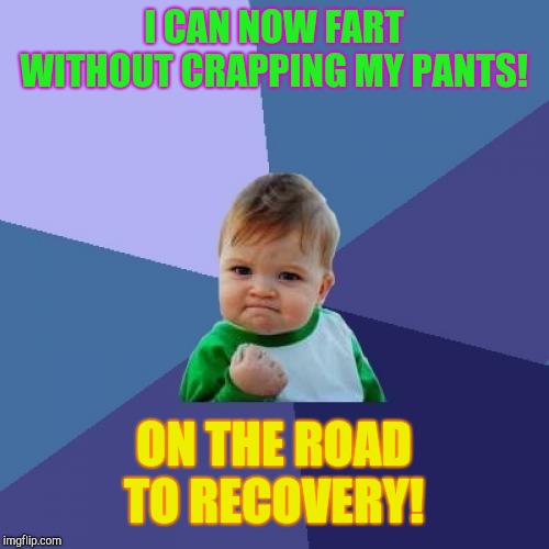 How to tell when you getting better from the flu!  | I CAN NOW FART WITHOUT CRAPPING MY PANTS! ON THE ROAD TO RECOVERY! | image tagged in memes,success kid,flu,being sick | made w/ Imgflip meme maker