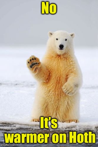 hello polar bear | No It’s warmer on Hoth | image tagged in hello polar bear | made w/ Imgflip meme maker