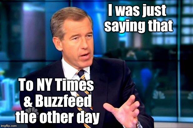 Brian Williams Was There 2 Meme | I was just saying that To NY Times & Buzzfeed the other day | image tagged in memes,brian williams was there 2 | made w/ Imgflip meme maker