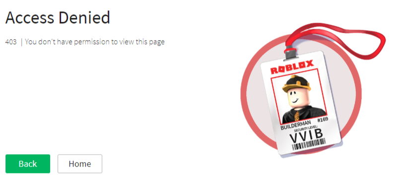 Roblox Access Denied 403 You Dont Have Permission To View This Page