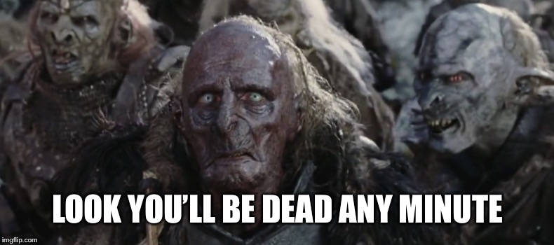 Orcs | LOOK YOU’LL BE DEAD ANY MINUTE | image tagged in orcs | made w/ Imgflip meme maker