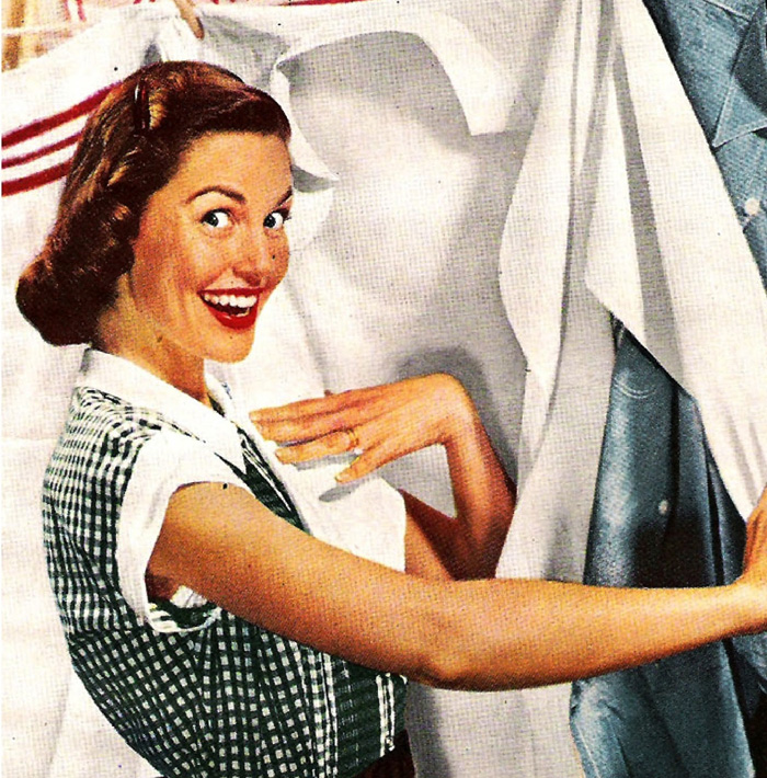 Vintage Laundry Woman Blank Meme Template