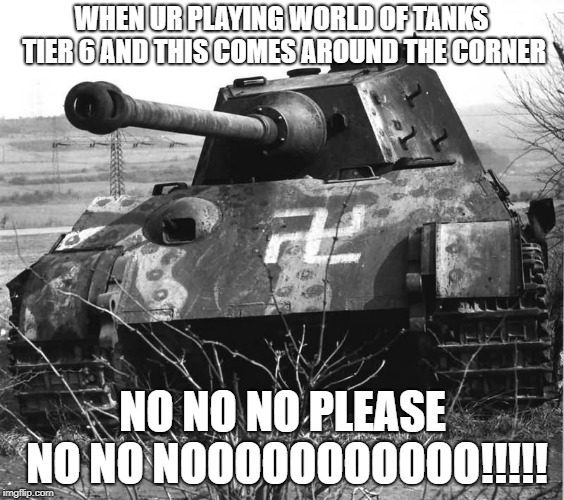 World of Tanks Tiger 2 | WHEN UR PLAYING WORLD OF TANKS TIER 6 AND THIS COMES AROUND THE CORNER; NO NO NO PLEASE NO NO NOOOOOOOOOOO!!!!! | image tagged in world of tanks | made w/ Imgflip meme maker