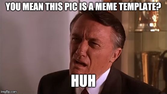 Flabbergasted Robert Vaughn | YOU MEAN THIS PIC IS A MEME TEMPLATE? HUH | image tagged in flabbergasted robert vaughn | made w/ Imgflip meme maker