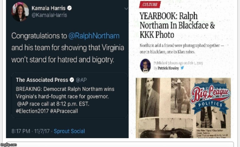 image tagged in kamala harris virginia racist governor | made w/ Imgflip meme maker