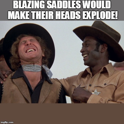 blazing saddles | BLAZING SADDLES WOULD MAKE THEIR HEADS EXPLODE! | image tagged in blazing saddles | made w/ Imgflip meme maker