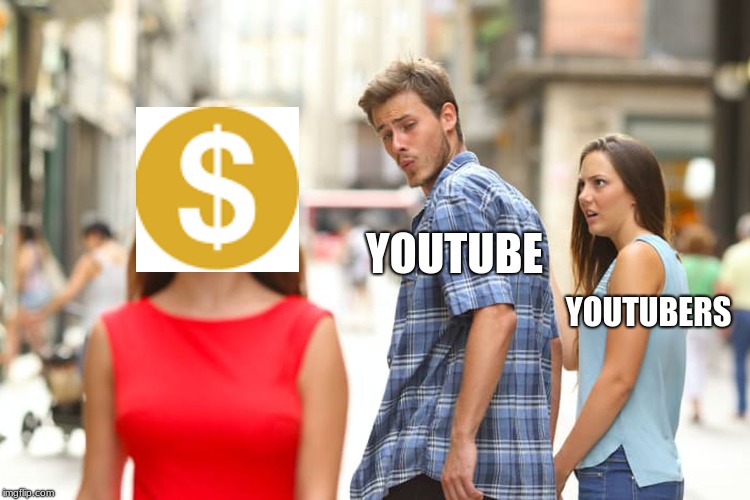 Distracted Boyfriend | YOUTUBE; YOUTUBERS | image tagged in memes,distracted boyfriend | made w/ Imgflip meme maker