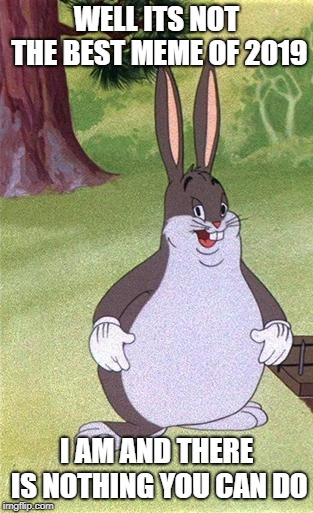 Big Chungus | WELL ITS NOT THE BEST MEME OF 2019 I AM AND THERE IS NOTHING YOU CAN DO | image tagged in big chungus | made w/ Imgflip meme maker