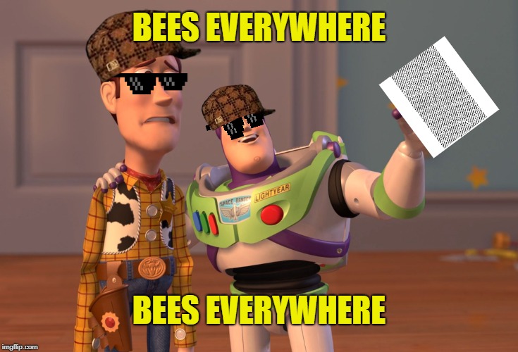 X, X Everywhere | BEES EVERYWHERE; BEES EVERYWHERE | image tagged in memes,x x everywhere | made w/ Imgflip meme maker