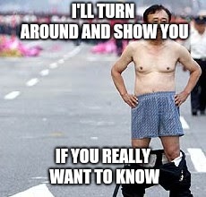 I'LL TURN AROUND AND SHOW YOU IF YOU REALLY WANT TO KNOW | made w/ Imgflip meme maker