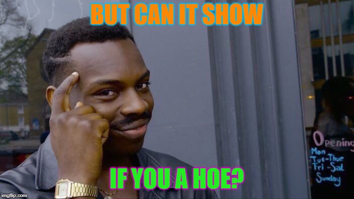 Roll Safe Think About It Meme | BUT CAN IT SHOW; IF YOU A HOE? | image tagged in memes,roll safe think about it | made w/ Imgflip meme maker