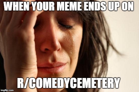 First World Problems Meme | WHEN YOUR MEME ENDS UP ON; R/COMEDYCEMETERY | image tagged in memes,first world problems | made w/ Imgflip meme maker