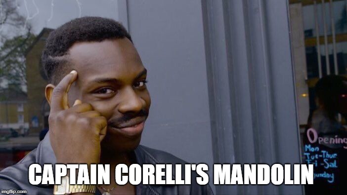 Roll Safe Think About It Meme | CAPTAIN CORELLI'S MANDOLIN | image tagged in memes,roll safe think about it | made w/ Imgflip meme maker