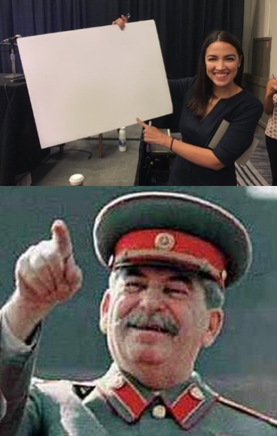 Alexandria Ocasio-Cortez Stalin Blank Meme Template