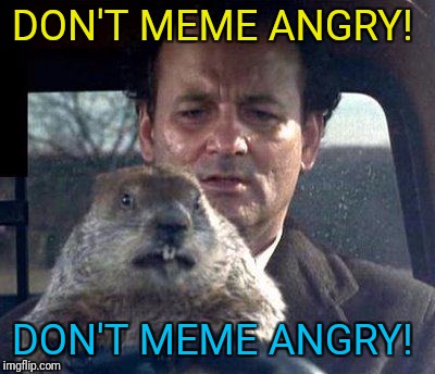 Groundhog Day | DON'T MEME ANGRY! DON'T MEME ANGRY! | image tagged in groundhog day | made w/ Imgflip meme maker