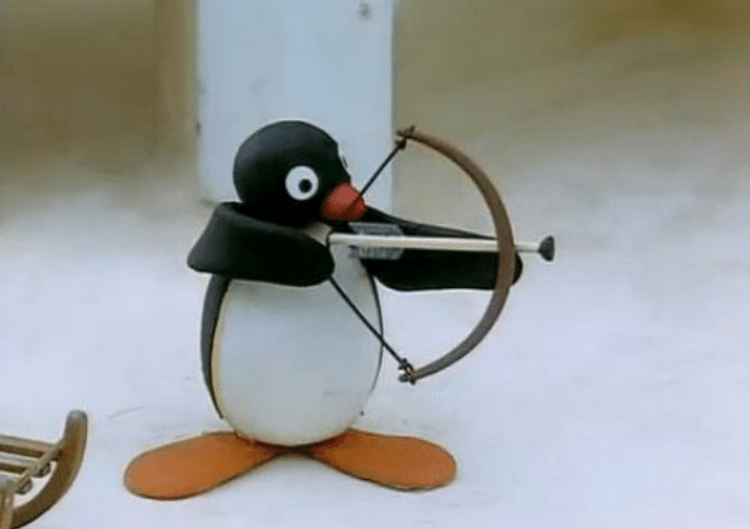 Pingu bow Blank Meme Template