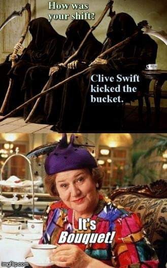 image tagged in rest in peace clive swift and thanks for the giggles,actor,clive swift,keeping up appearances,richard bucket | made w/ Imgflip meme maker