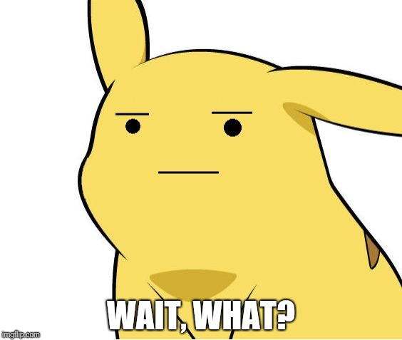 Pikachu Is Not Amused | WAIT, WHAT? | image tagged in pikachu is not amused | made w/ Imgflip meme maker