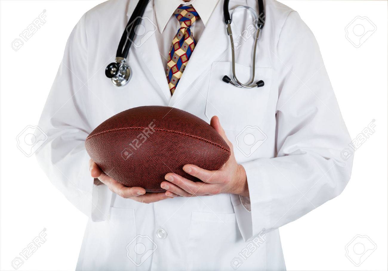 High Quality Doctor holding football Blank Meme Template