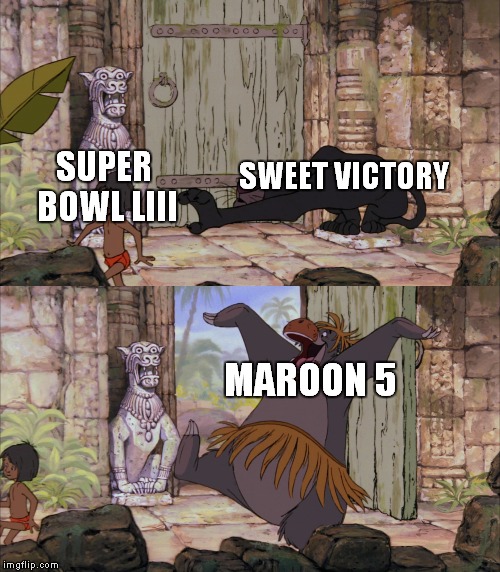 Hillenberg Got Ripped Off | SUPER BOWL LIII; SWEET VICTORY; MAROON 5 | image tagged in baloo barges in,spongebob,memes,super bowl 53,super bowl,maroon 5 | made w/ Imgflip meme maker