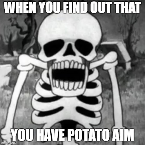 WHEN YOU FIND OUT THAT; YOU HAVE POTATO AIM | image tagged in fortnite meme | made w/ Imgflip meme maker