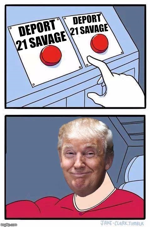  DEPORT 21 SAVAGE; DEPORT 21 SAVAGE | image tagged in donald trump approves,21 savage,deport,so much savagery | made w/ Imgflip meme maker