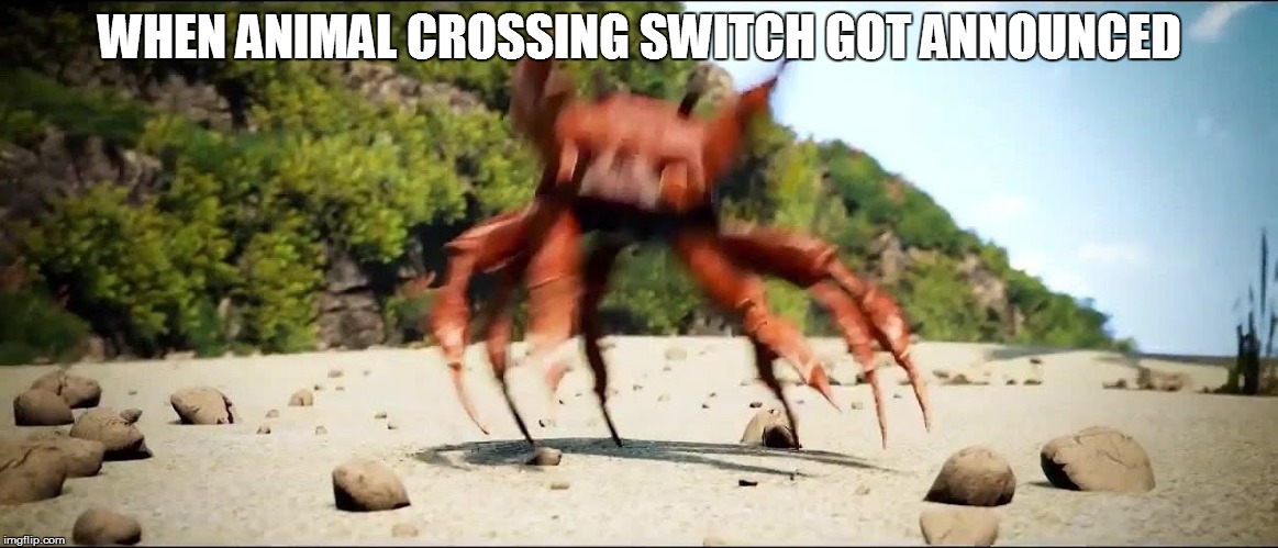 Crab Rave | WHEN ANIMAL CROSSING SWITCH GOT ANNOUNCED | image tagged in crab rave | made w/ Imgflip meme maker