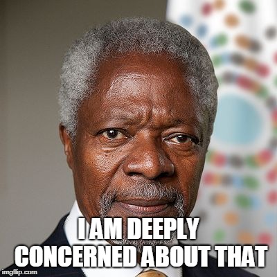 Kofi Annan | I AM DEEPLY CONCERNED ABOUT THAT | image tagged in kofi annan | made w/ Imgflip meme maker
