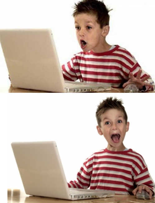 High Quality Excited computer kid Blank Meme Template