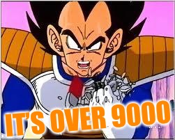 Its OVER 9000! | IT’S OVER 9000 | image tagged in its over 9000 | made w/ Imgflip meme maker
