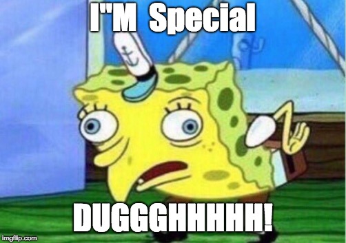 Mocking Spongebob Meme | I"M  Special; DUGGGHHHHH! | image tagged in memes,mocking spongebob | made w/ Imgflip meme maker