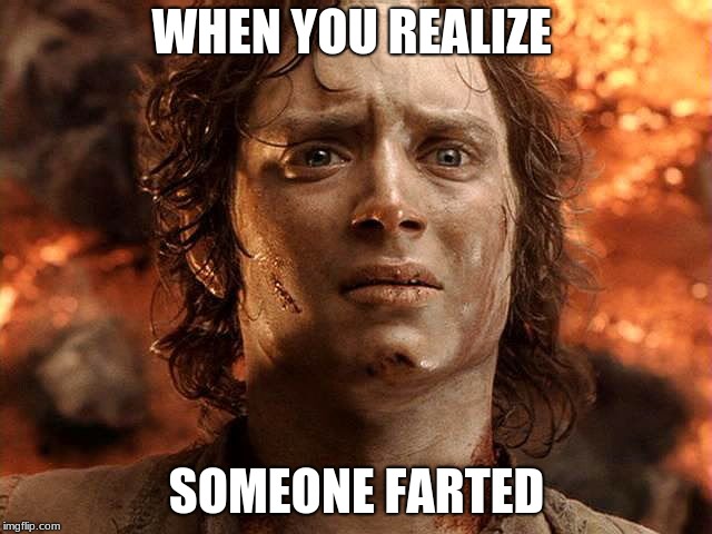 hot hobbit | WHEN YOU REALIZE; SOMEONE FARTED | image tagged in hot hobbit | made w/ Imgflip meme maker