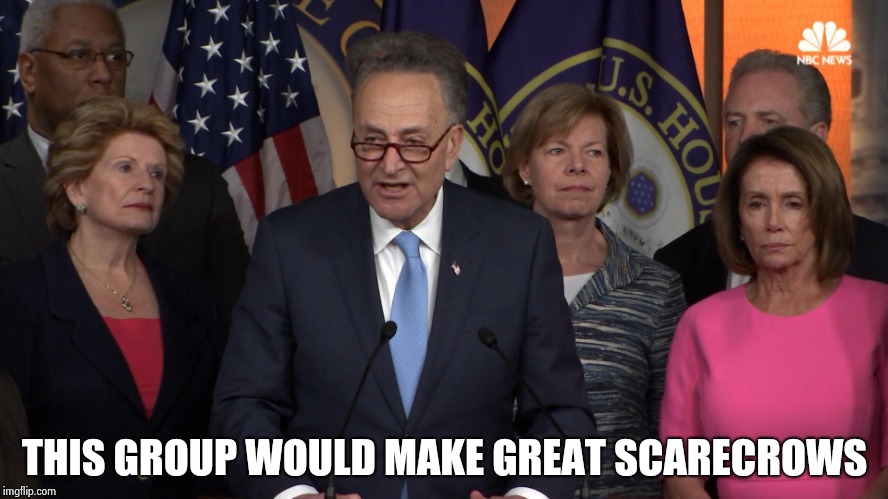 Democrat congressmen | THIS GROUP WOULD MAKE GREAT SCARECROWS | image tagged in democrat congressmen | made w/ Imgflip meme maker