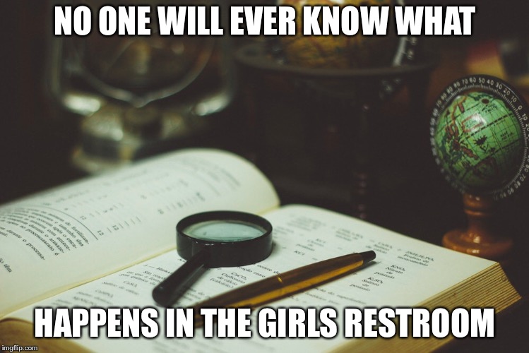 NO ONE WILL EVER KNOW WHAT HAPPENS IN THE GIRLS RESTROOM | made w/ Imgflip meme maker