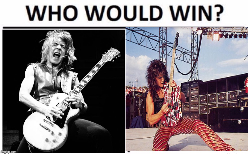 Just for laughs, randy or that washed out drunk evh? Lol | image tagged in who would win,music | made w/ Imgflip meme maker