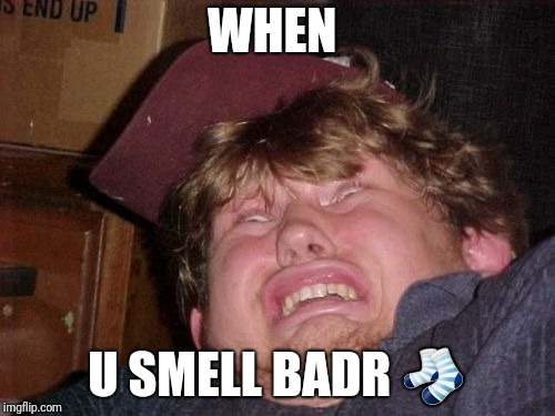 WTF Meme | WHEN; U SMELL BADR 🧦 | image tagged in memes,wtf | made w/ Imgflip meme maker
