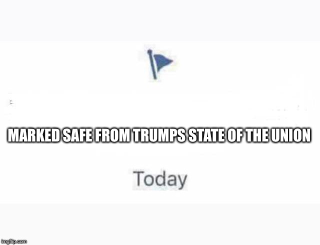Marked Safe From | MARKED SAFE FROM TRUMPS STATE OF THE UNION | image tagged in marked safe from | made w/ Imgflip meme maker