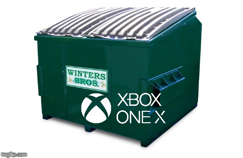 xbox es dumpster | image tagged in funny,truth,xbox vs ps4 | made w/ Imgflip meme maker