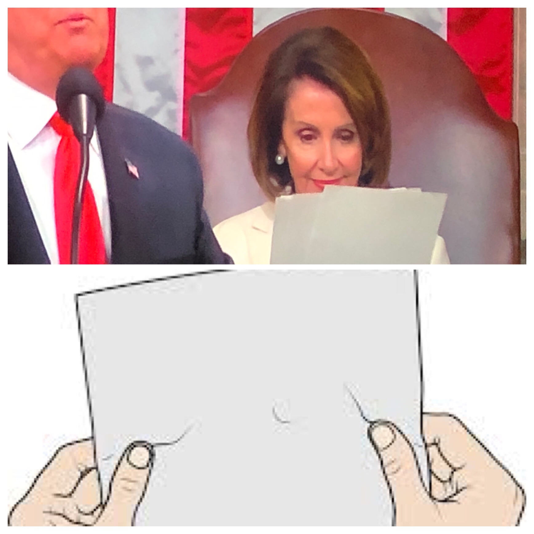 High Quality What was Pelosi reading? Blank Meme Template