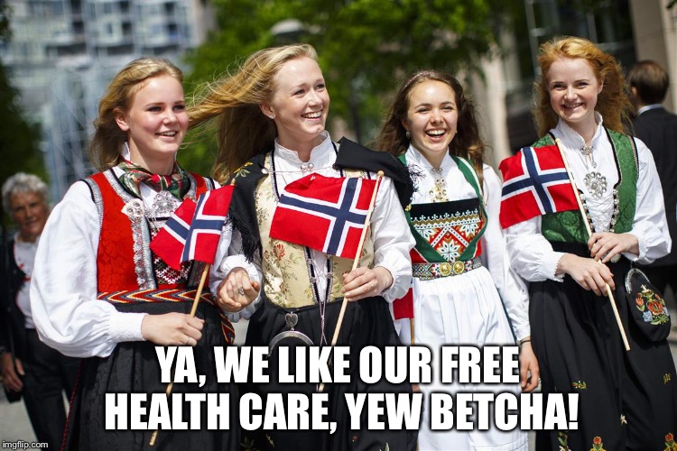 YA, WE LIKE OUR FREE HEALTH CARE, YEW BETCHA! | made w/ Imgflip meme maker