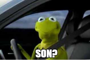 Kermit the frog | SON? | image tagged in kermit the frog | made w/ Imgflip meme maker